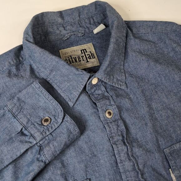 Levis  SilverTab Loose Denim Button Shirt‎ Size Large - Picture 1 of 9